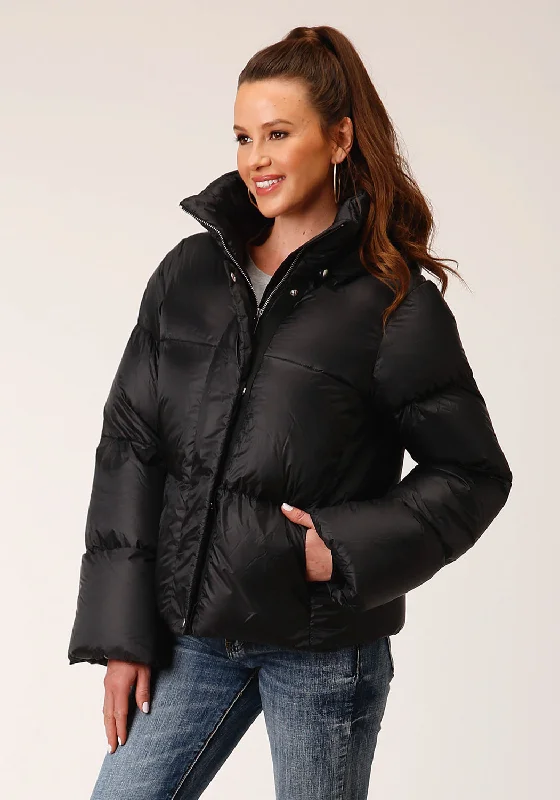 Women's Professional Clothes Roper Womens Hooded Puffer Black 100% Nylon Softshell Jacket Women's Professional Clothes Roper Womens Hooded Puffer Black 100% Nylon Softshell Jacket