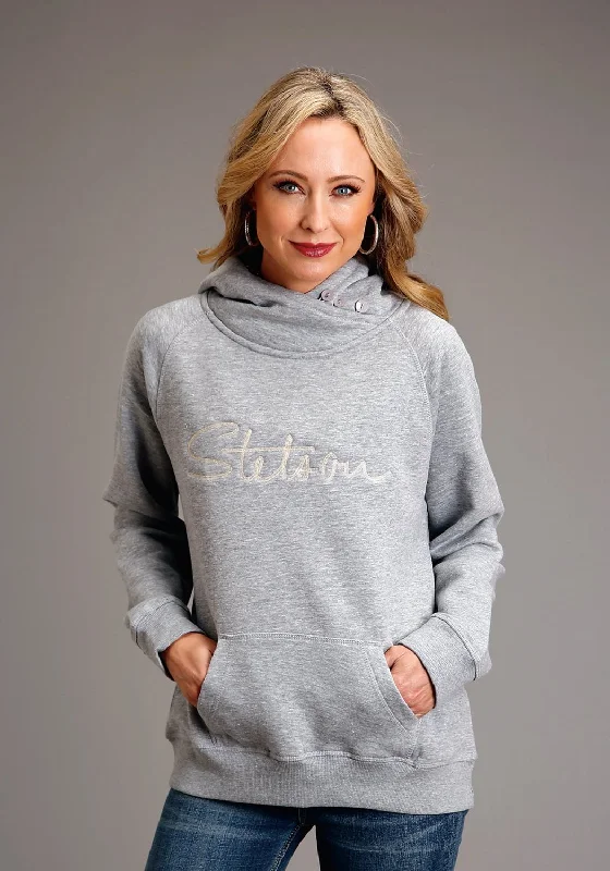 Women's Weekend Outfit Stetson Womens Chain Stitch Grey Cotton Blend Hoodie