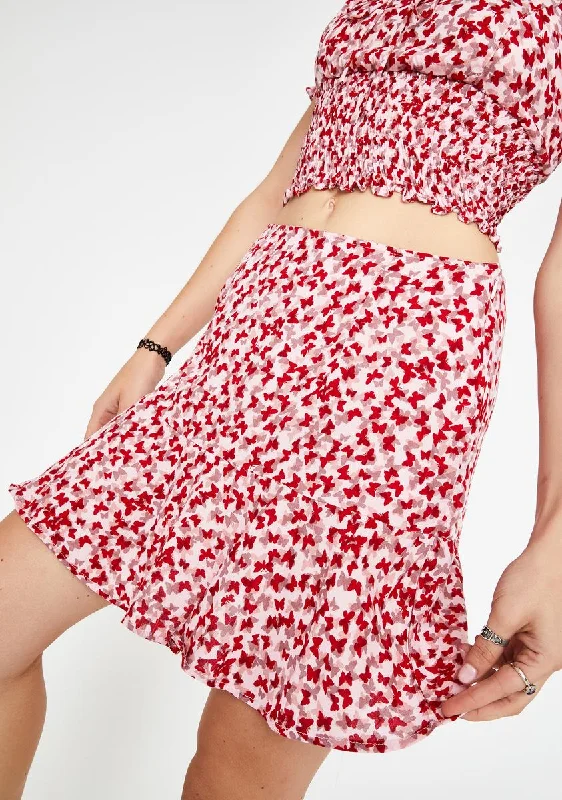 Women's Casual Apparel For Weekends Red Butterfly Gaelle Mini Skirt