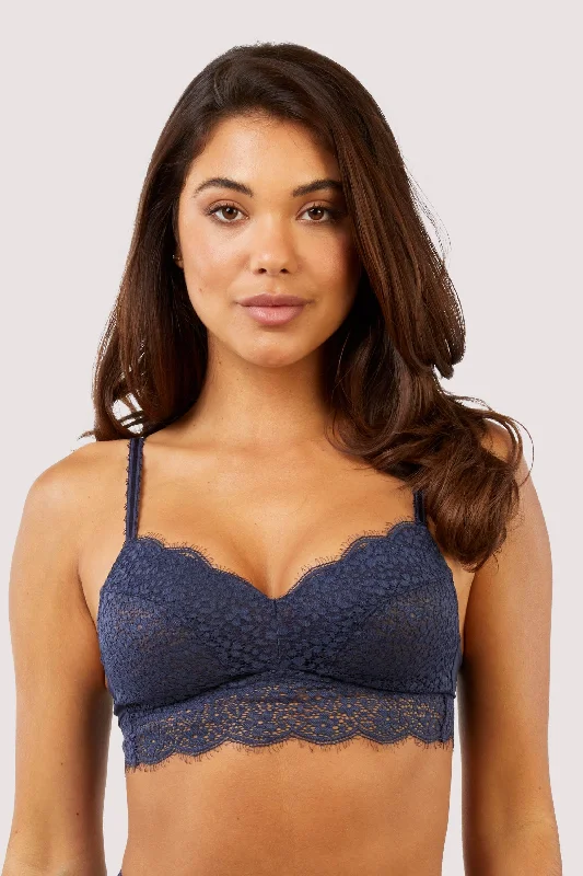 Women's Stylish Vacation Attire Emma Navy Ultimate Comfort Wireless Bra