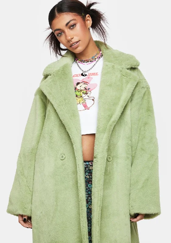 Women's Clothing For Outdoor Events Moss Estelle Faux Fur Coat