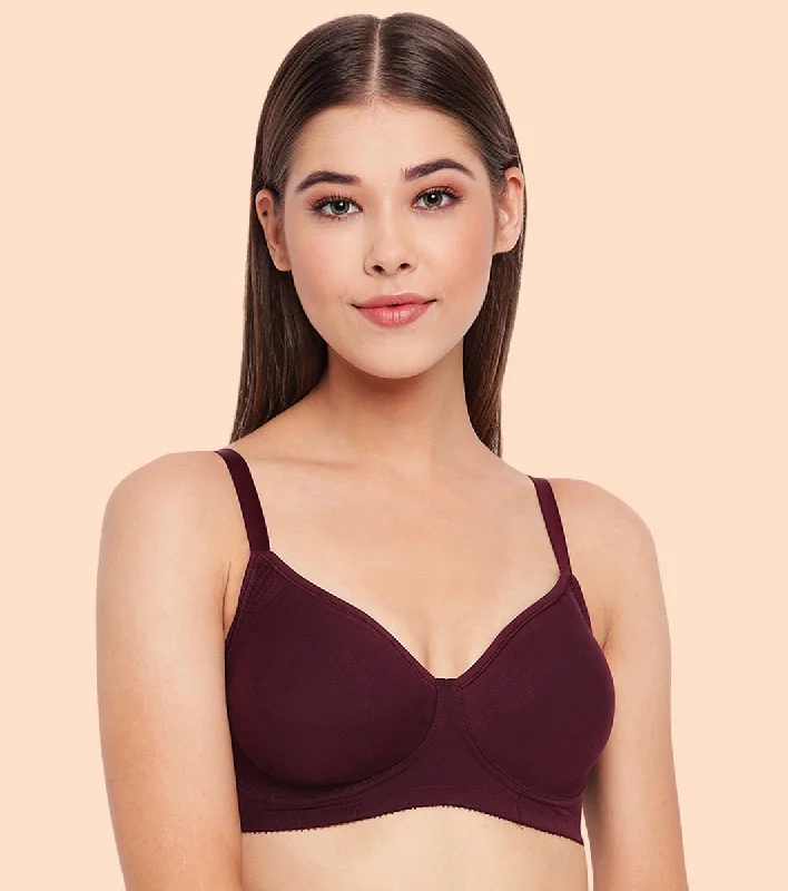 Stylish Women's Outfit Enamor Fab-Cool A042 Side Support Shaper  Stretch Cotton Everyday Bra for Women- High Coverage, Non Padded and Wirefree - Purple