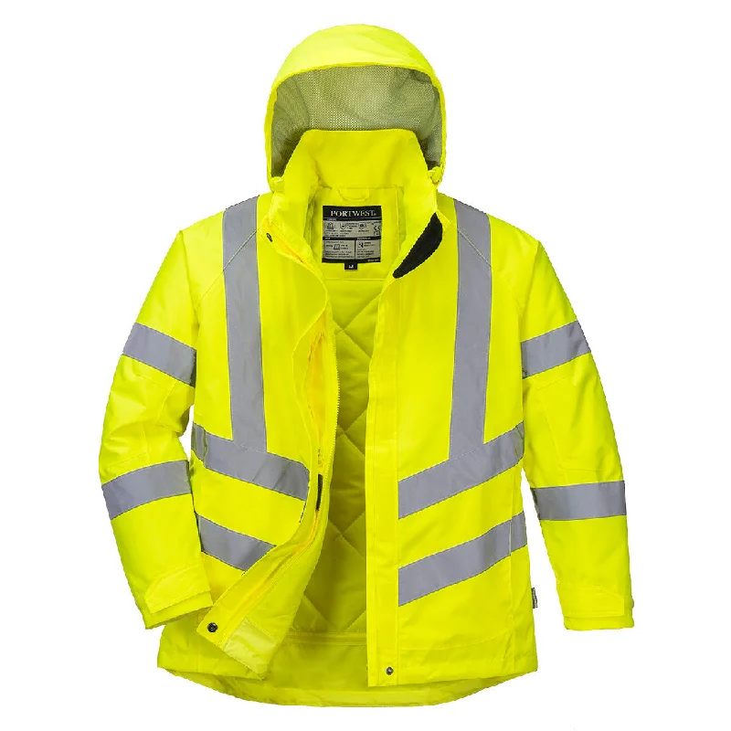 Women's Functional Apparel For Outdoor Activities Portwest Women's Hi-Vis Waterproof Hooded Winter Safety Jacket Women's Functional Apparel For Outdoor Activities Portwest Women's Hi-Vis Waterproof Hooded Winter Safety Jacket