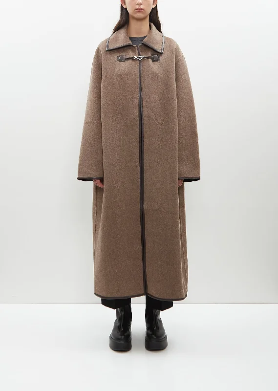 Modern Women's Outfit Wool Double Clasp Coat