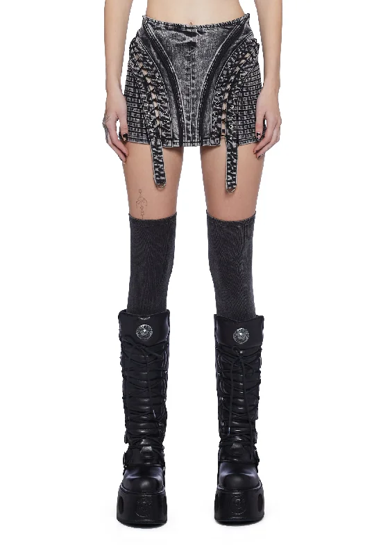 Modern Women's Apparel Fader Acid Wash Mini Skirt