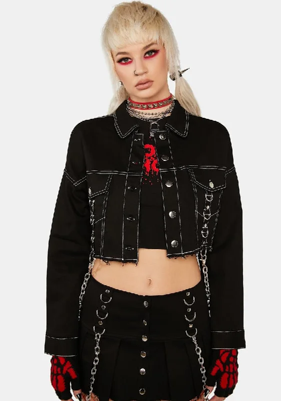 Women's Work Outfit Chained Desire Crop Jacket