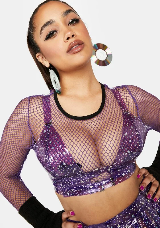 Classic Clothes For Women Plus Violet Chasing Starlight Vinyl Bustier