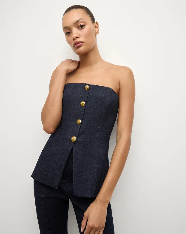 Women's Layered Outfit Forman Denim Bustier Top