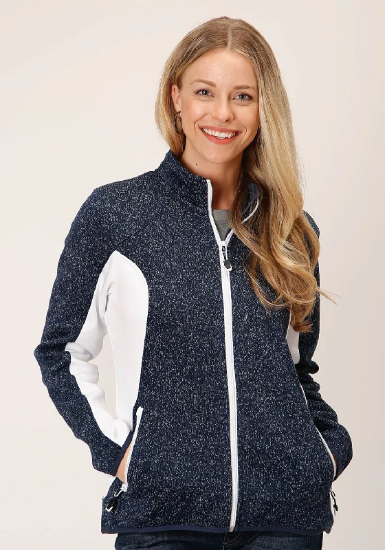 Women's Trendy Garments Roper Womens 1742 Bonded Blue Polyester Fleece Jacket