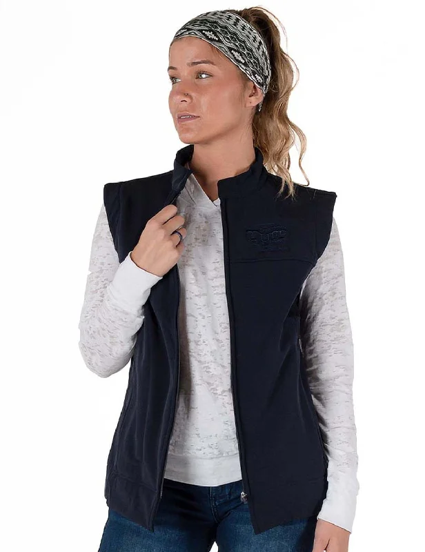 Women's Occasion Wear Apparel Cowgirl Tuff Womens Stretch Navy Nylon Softshell Vest Women's Occasion Wear Apparel Cowgirl Tuff Womens Stretch Navy Nylon Softshell Vest