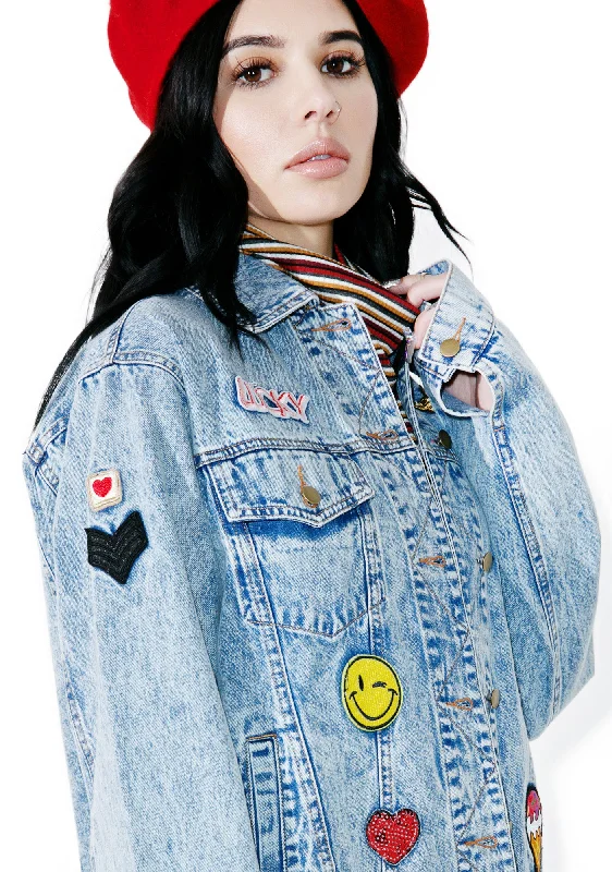 Women's Athletic Garments Scout Patch Denim Jacket