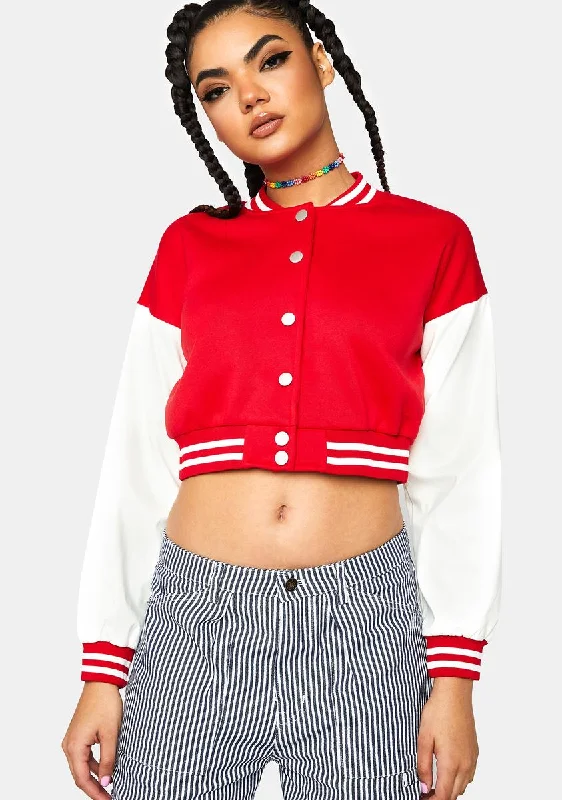 Women's Activewear Apparel Crimson Give Me Meaning Letter Jacket