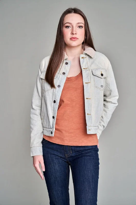 Women's Casual Wear Outfit Kimes Ranch Womens Winslow Stripes Destroyed Wash 100% Cotton Cotton Jacket Women's Casual Wear Outfit Kimes Ranch Womens Winslow Stripes Destroyed Wash 100% Cotton Cotton Jacket
