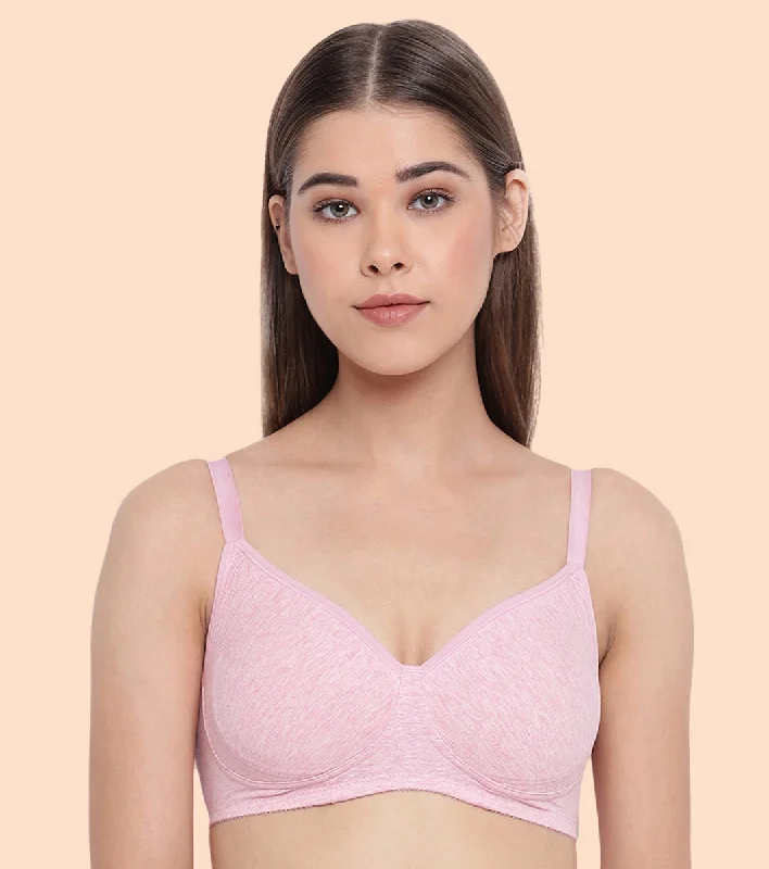 Timeless Women's Clothing Enamor Fab-Cool A042 Side Support Shaper  Stretch Cotton Everyday Bra for Women- High Coverage, Non Padded and Wirefree - Orchid Melange