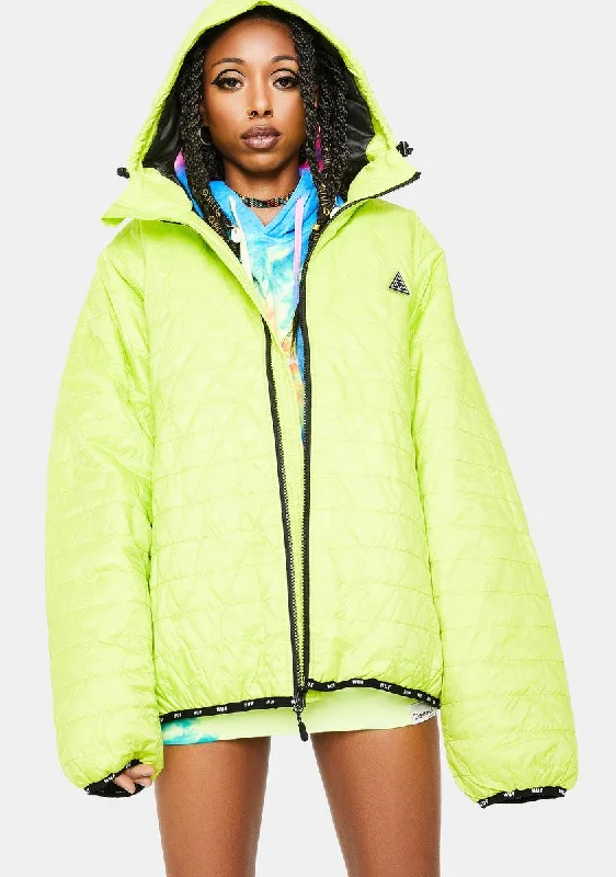 Women's Everyday Apparel Polygon Quilted Jacket