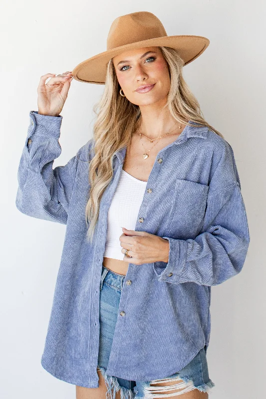 Women's Activewear Attire Choose Your Vibe Corduroy Shacket