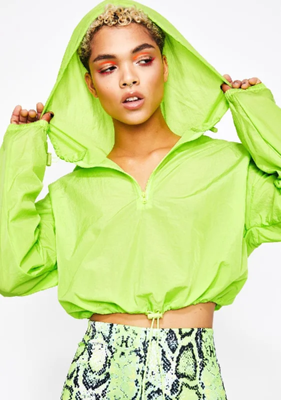 Women's Plus-Size Outfit Lime Sporty Sis Cropped Jacket