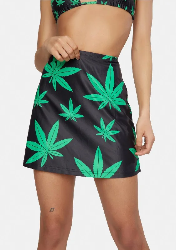 Women's Athletic Clothes Leaf Mini Skirt