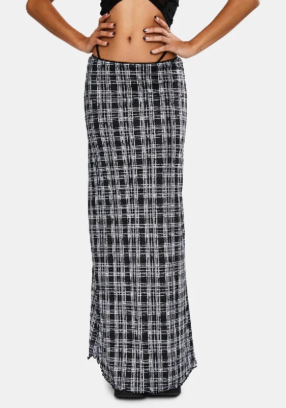 Women's Weekend Outfit Inkblot Check Sayang Skirt
