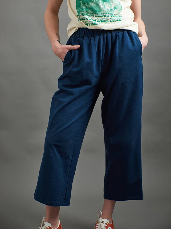 Women's Casual Wear Clothes Fae Wide-Leg Pant - Loop Knit Blue