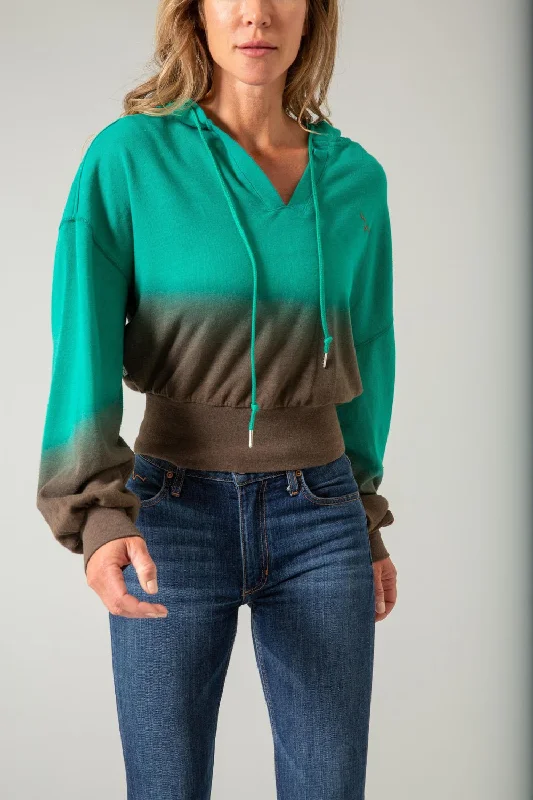 Women's Workout Clothing Kimes Ranch Womens Monterey Dipped Teal Blue/Roasted Coconut Cotton Blend Hoodie Women's Workout Clothing Kimes Ranch Womens Monterey Dipped Teal Blue/Roasted Coconut Cotton Blend Hoodie