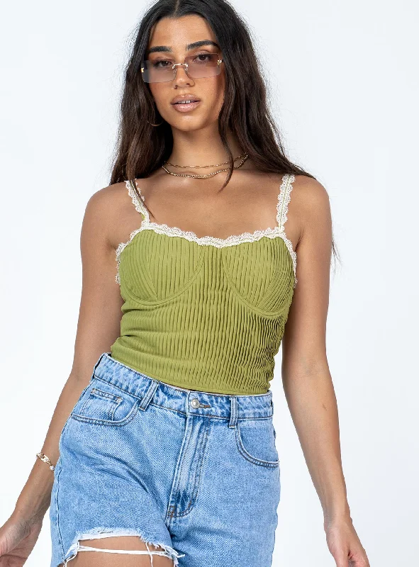 Casual Chic Women's Clothes Arielle Bustier Green