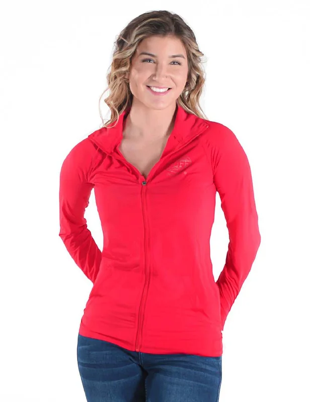 Women's Clothing Sets Cowgirl Tuff Womens Cooling UPF Bright Red Nylon Softshell Jacket Women's Clothing Sets Cowgirl Tuff Womens Cooling UPF Bright Red Nylon Softshell Jacket