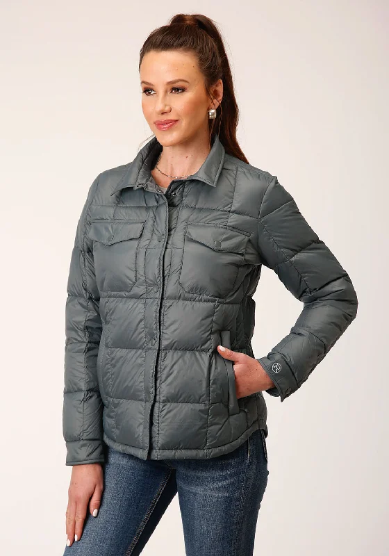 Women's Active Clothing Roper Womens Crushable Down Silver Sage 100% Nylon Softshell Jacket Women's Active Clothing Roper Womens Crushable Down Silver Sage 100% Nylon Softshell Jacket