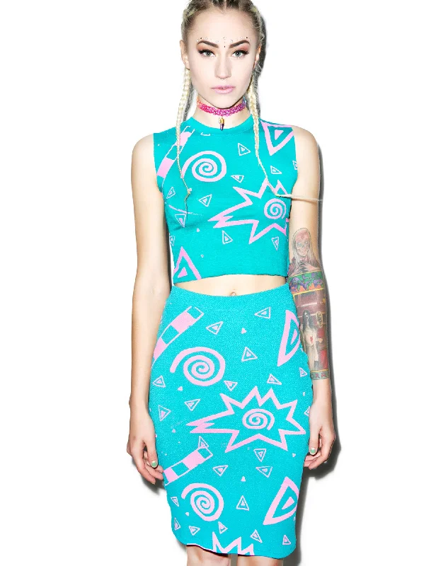 Women's Casual Clothing For Lounging 80s Print Tube Skirt
