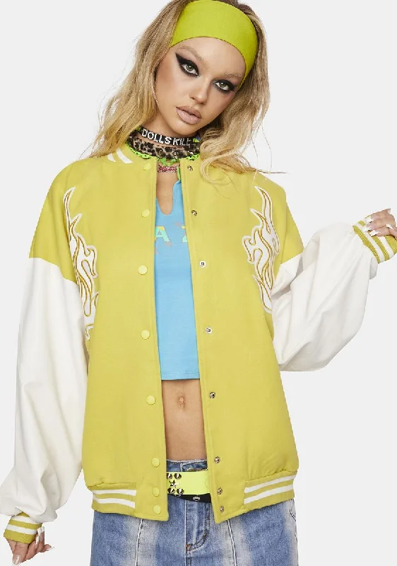 Women's Everyday Attire Citrus For The Team Oversized Bomber Jacket
