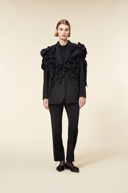 Women's Evening Attire BOW BOUQUET WOOL BLAZER