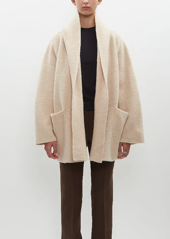 Timeless Women's Clothing Alpaca Merino Wool Knit Double Face Coat