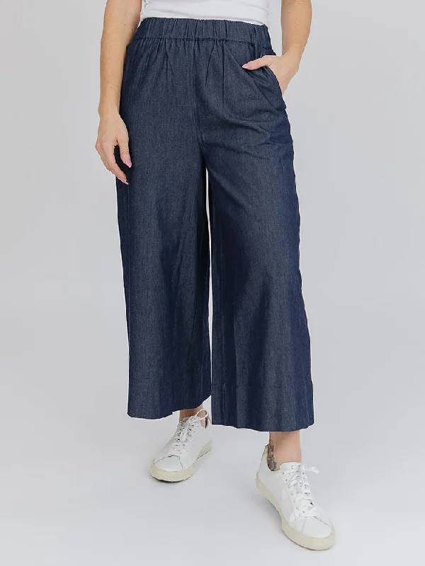 Luxury Women's Clothing Cropped Rosie Pant - Blue Denim