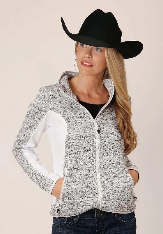 Women's Clothes And Garments Roper Womens Sweater Knit Cream Polyester Fleece Jacket