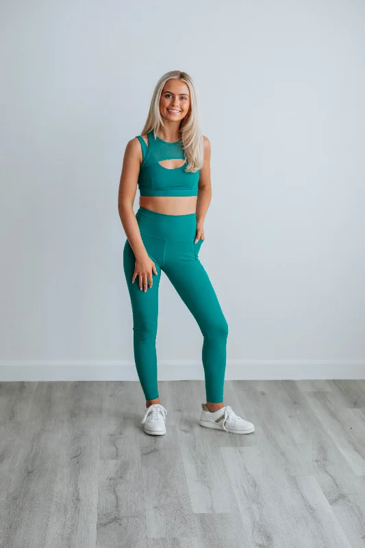 Women's Clothes For Work Zalen Active Leggings - Teal