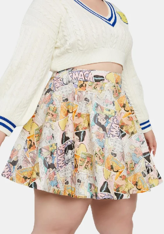 Chic Women's Outfit Plus Flippin' Pages Skater Skirt