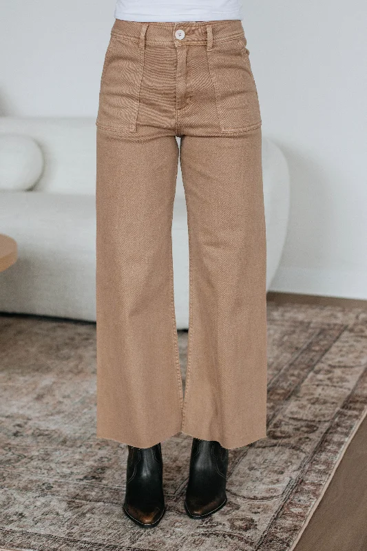 Women's Evening Garments Chasity Wide Leg Pants - Khaki