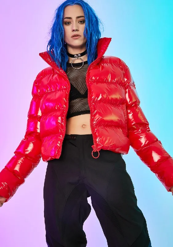 Affordable Women's Clothes Hellbent Heart Puffer Jacket