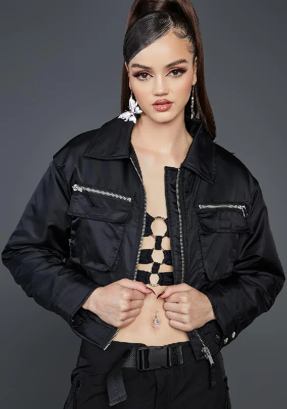 Modern Women's Attire Dark Discovery Coach Jacket