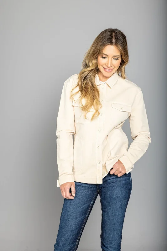 Women's High-Fashion Clothes Kimes Ranch Womens Cloverleaf Shirt Off White 100% Cotton Cotton Jacket Women's High-Fashion Clothes Kimes Ranch Womens Cloverleaf Shirt Off White 100% Cotton Cotton Jacket