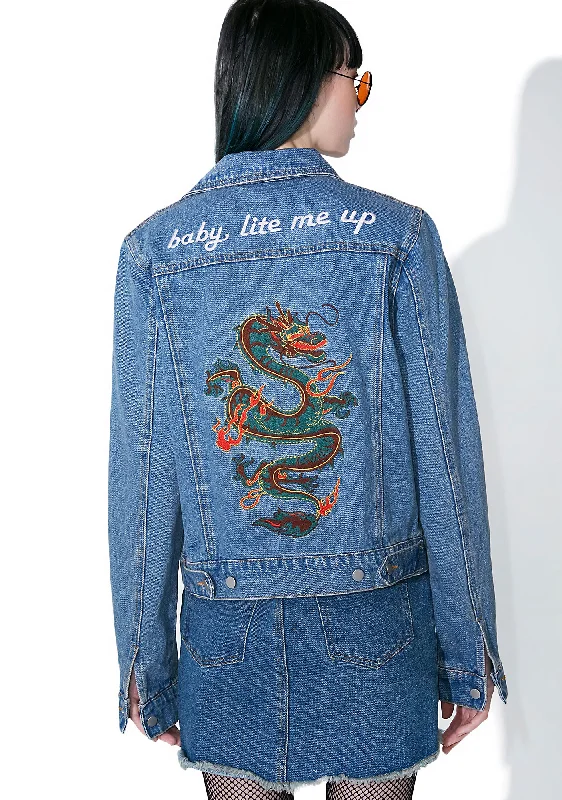 Charming Women's Garments Spittin’ Fire Denim Jacket