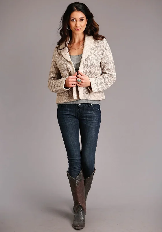 Women's Casual Wear Outfit Stetson Womens Brown Wool Blend Cropped Shawl Collar Cardigan Women's Casual Wear Outfit Stetson Womens Brown Wool Blend Cropped Shawl Collar Cardigan