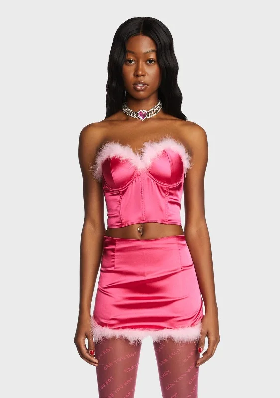 Women's Classic Attire Can't Lose You Marabou Bustier