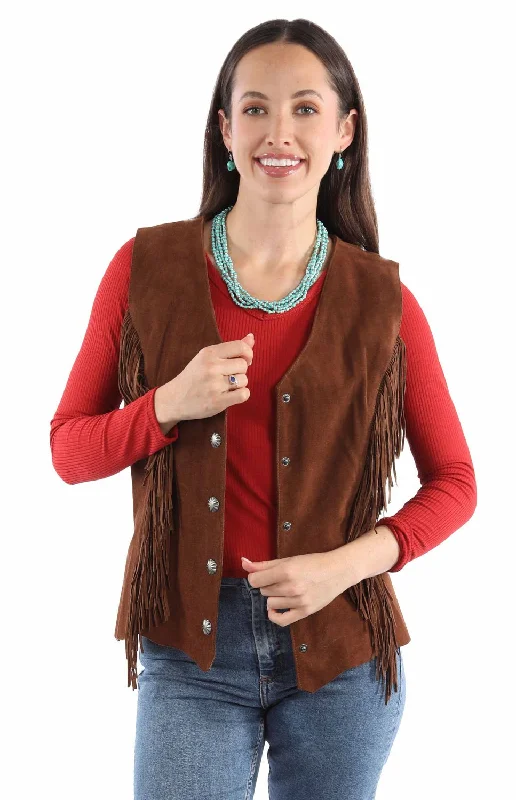 Women's Clothes And Garments Scully Womens Snap Front Fringe Cafe Brown Leather Leather Vest Women's Clothes And Garments Scully Womens Snap Front Fringe Cafe Brown Leather Leather Vest