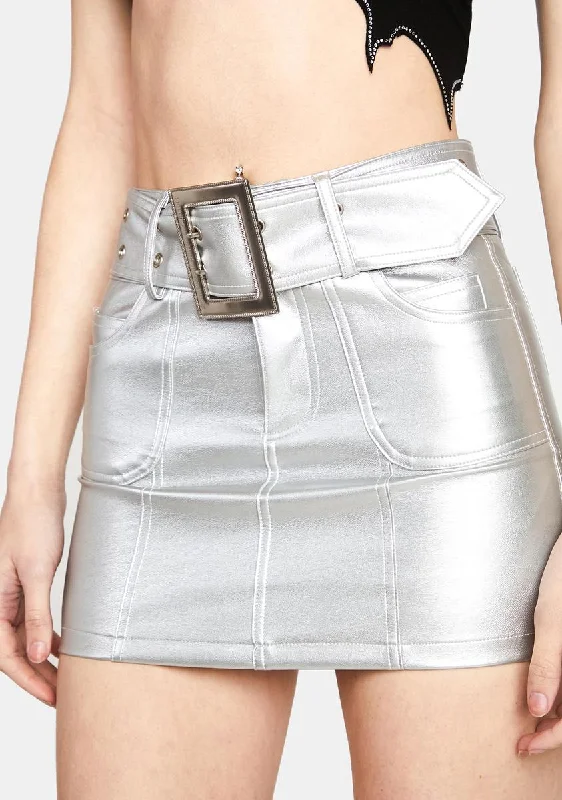 Women's High-Fashion Outfit Cindy Metal Mini Skirt