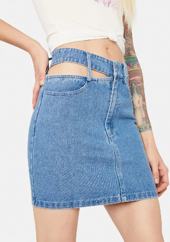 Formal Attire For Women Walk And Wander Denim Mini Skirt