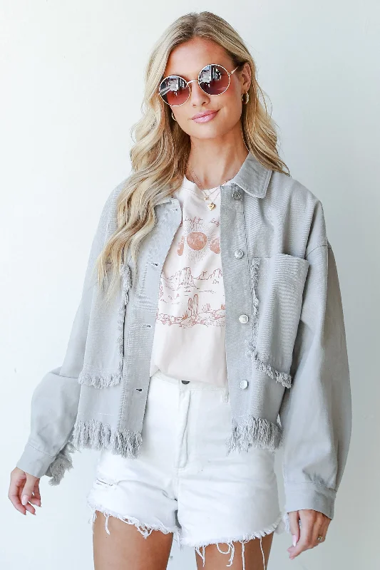 Women's Travel Apparel Do Your Thing Frayed Denim Jacket