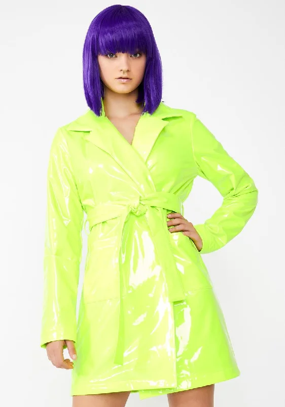 Modern Women's Attire Slime Viral Vengeance Trench Coat