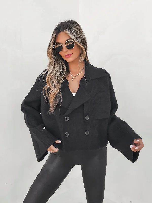 Women's Trendy Casual Outfit Full Moon Knit Trench Coat