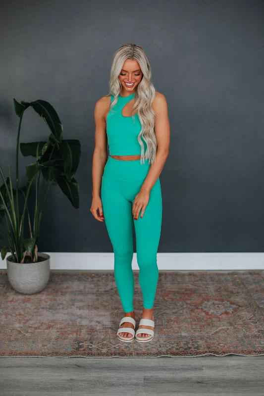 Women's Occasion Wear Apparel Zalen Active Leggings - Seafoam